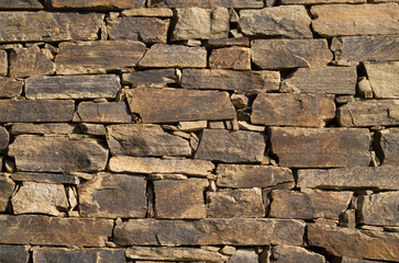 New brown stone wall close