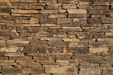 New brown stone wall close