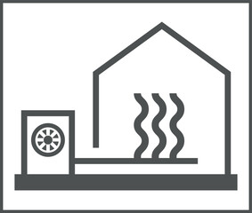 Heating Pump outside the house for using green power like sun, water and earth for a better environment