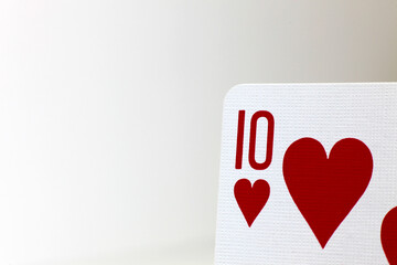 10 of Hearts, close up of top corner of playing card