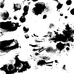 Smudges and blemishes black grunge illustration against a white canvas