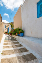 Alleyway in the village of Finikia in Greece