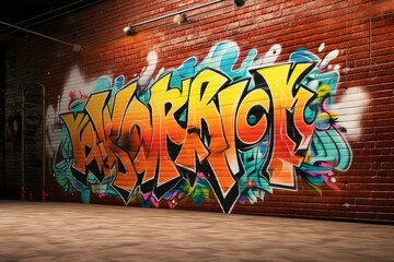 Graffiti wall background. Generate Ai