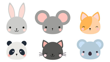set of cute animals