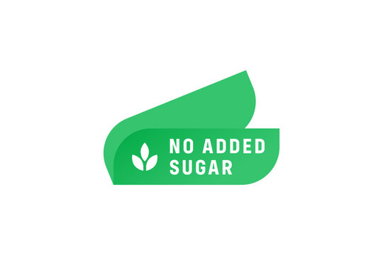 No added sugar sign or No added sugar label vector isolated in flat style. No added sugar sign for product packaging design element. Simple No added sugar label for packaging design element.