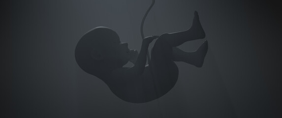 Ripening human embryo illustration. New life - obrazy, fototapety, plakaty