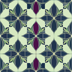 Exquisite flower like pattern with art nouveau floor motifs and captivating fractal muqarnas background.