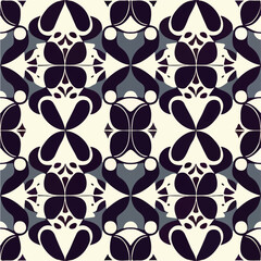 Graceful black and white art nouveau pattern in seamless design.