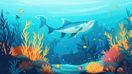 Fototapeta na wymiar illustration of underwater fish