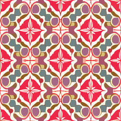 Naklejka premium Playful red and grey circles in balanced, peppermint themed design.
