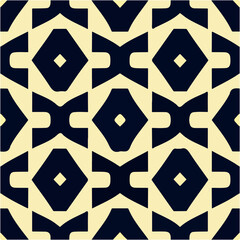 Bold black and white art deco pattern on yellow background, sophisticated and abstract.