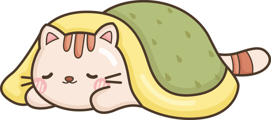 a vector of a cute sleeping cat