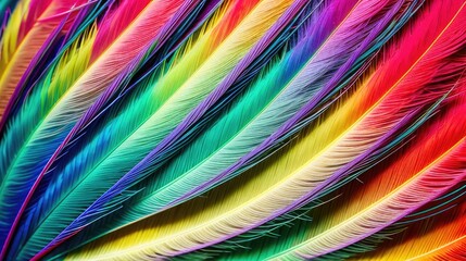 background with colorful feathers. generative ai