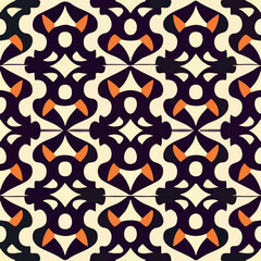 Bold orange and black art deco pattern on white, adding modern touch to any design project.