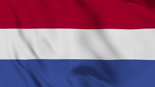 Netherlands Flag Waving Slowly Looped