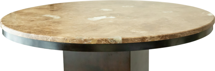 Marble stone table top isolated on white background for product display