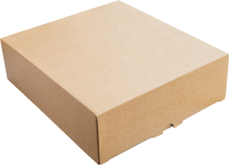 Mockup brown cardboard box isolated on white background