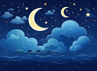 Obraz na płótnie Canvas backgrounds night sky with stars and moon and clouds. Elements of this image furnished by NASA Created with Generative AI technology.
