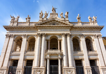 Fototapeta na wymiar Lateran basilica (Archbasilica cathedral of Most Holy Savior and of Saints John Baptist and John Evangelist in the Lateran) in Rome, Italy