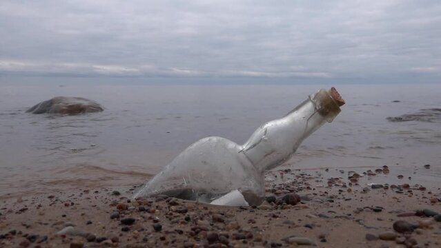 Message in a glass Bottle washed ashore