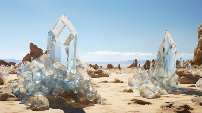 cristal in the desert Landscape Generative AI