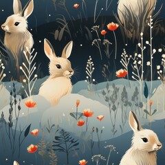 Rabbit seamless tile able texture