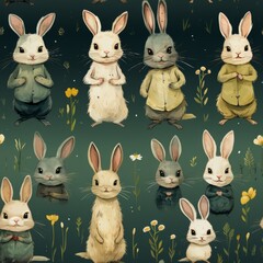 Rabbit seamless tile able texture