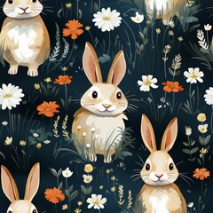 Rabbit seamless tile able texture