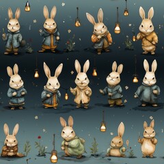 Rabbit seamless tile able texture