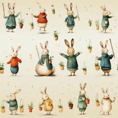 Rabbit seamless tile able texture