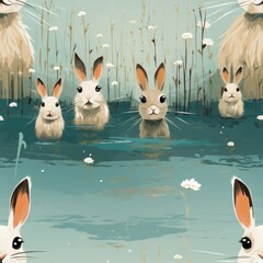 Rabbit seamless tile able texture