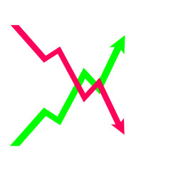 Obraz premium business growth graph stock chart up and down 