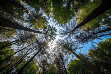 Fototapeta premium Forest sky peering through the treetops