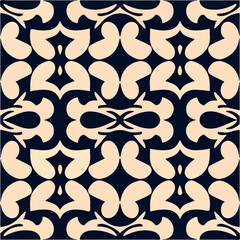 Playful seamless pattern with charming cat heads in black and white, inspired by art nouveau.