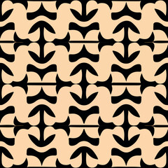 Intricate black and white tilework with repeating fabric pattern, perfect for vintage inspired interior decor.