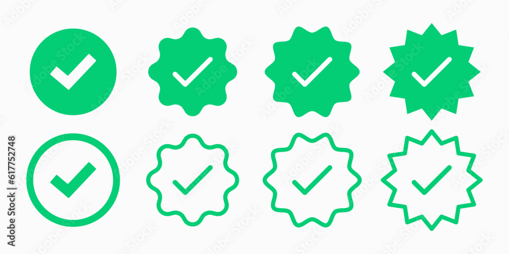 Aufkleber green tick, yes, confirmation symbol. green check mark button for verification or confirmation icon 