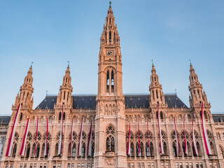 Fototapeta premium Town hall building in Vienna. Rathaus der Stadt Wien