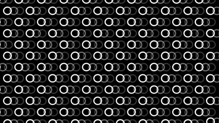 Black seamless pattern with white circles