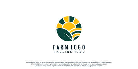 Organic farm logo vector illustration design template © AFFANYUDA