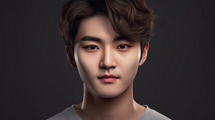 Fototapeta premium An illustration of a portrait featuring a young and attractive Asian individual. Generative AI