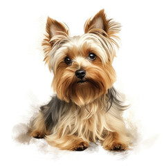 Yorkshire Terrier, illustration, beautiful, white background