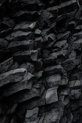 Iceland texture black rocks and black stones 