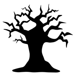 Halloween spooky tree silhouette