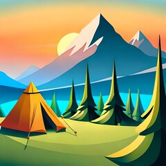 camping on the mountain
