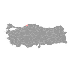 Bartin province map, administrative divisions of Turkey. Vector illustration.