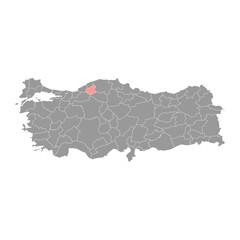 Karabuk province map, administrative divisions of Turkey. Vector illustration.