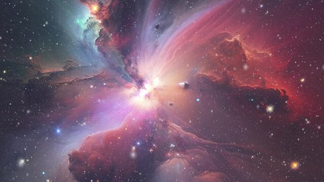 Bright nebulous galaxy with beautiful shades.