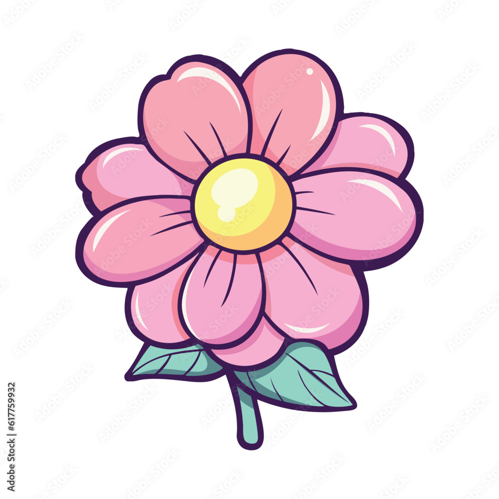 Canvas Prints pink flower illustration design