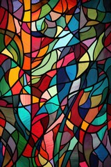 Colourful glass pattern, created using generative ai technology