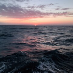 Obraz premium Sunset sky with clouds over ocean, created using generative ai technology